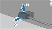 Adapter cable: Releasing connector on Audi music interface